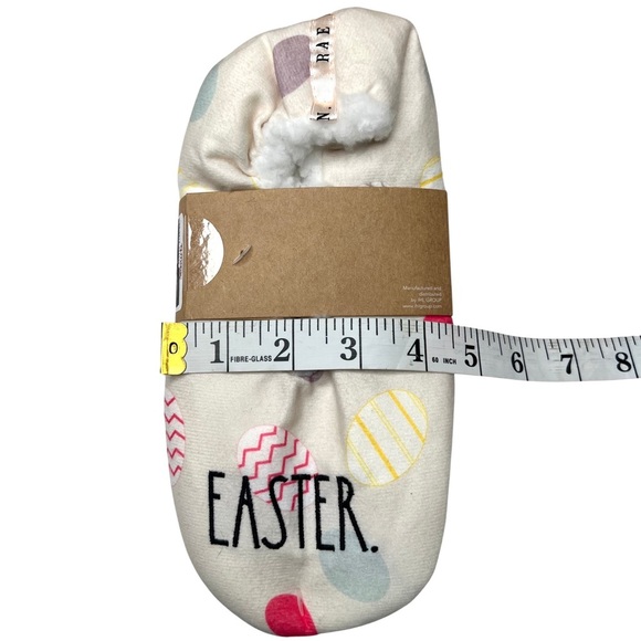 Rae Dunn NEW EASTER Egg Faux Sherpa Slippers Cream Small Medium S M 5 7 NWT - Picture 6 of 17